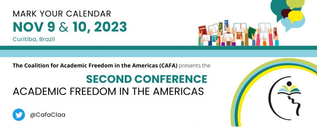 Anúncio no site oficial da 2ª conferência de liberdade acadêmica nas américas