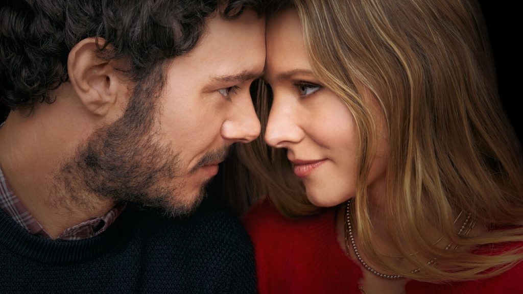 A imagem retrata o poster principal da série "Ninguém Quer", da netflix. Está retratado um casal em close up, com as testas encostadas, se olhando. O homem, na esquerda, é branco, com cabelo marrom, barba aparada e suéter escuro. A mulher, na direita, é branca, com cabelos louros, e usa uma blusa vermelha.