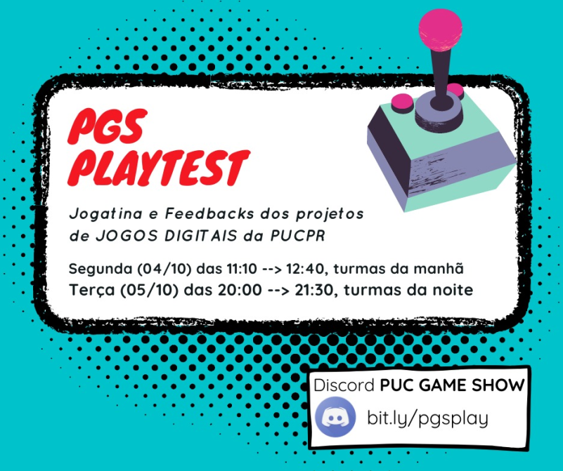 PGS Playtest é oportunidade para exposição e jogatina de jogos de  estudantes - Portal de Jogos Digitais PUCPR